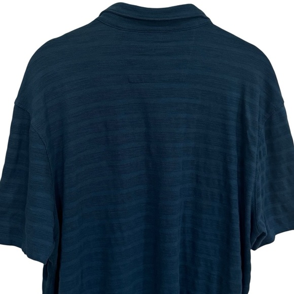 John Varvatos Textured Marine Blue Soft Knit Polo Men’s Size L - Picture 6 of 11